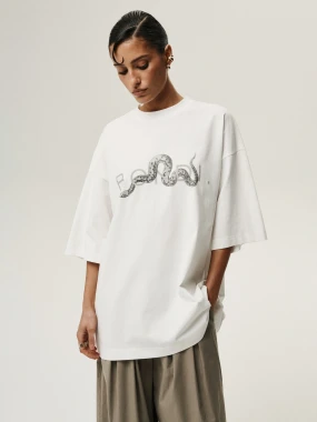 T-SHIRT SNAKE OFF WHITE
